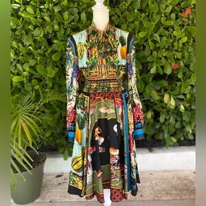 Dolce & Gabbana SS/2020 Fruit and Funghi Silk Dress size 36/XS